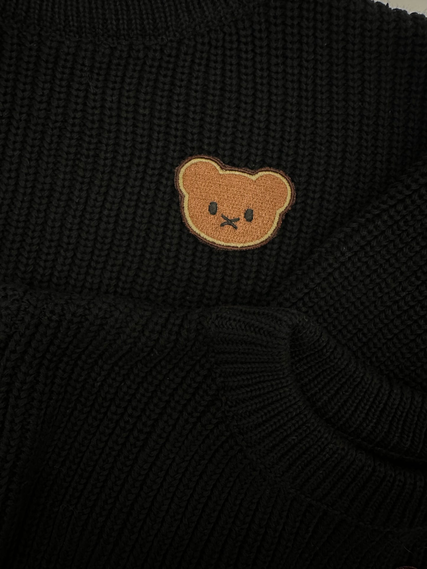 Pull bébé coton doux chaud noir tricoté unisexe Giu - Mini Giu Paris