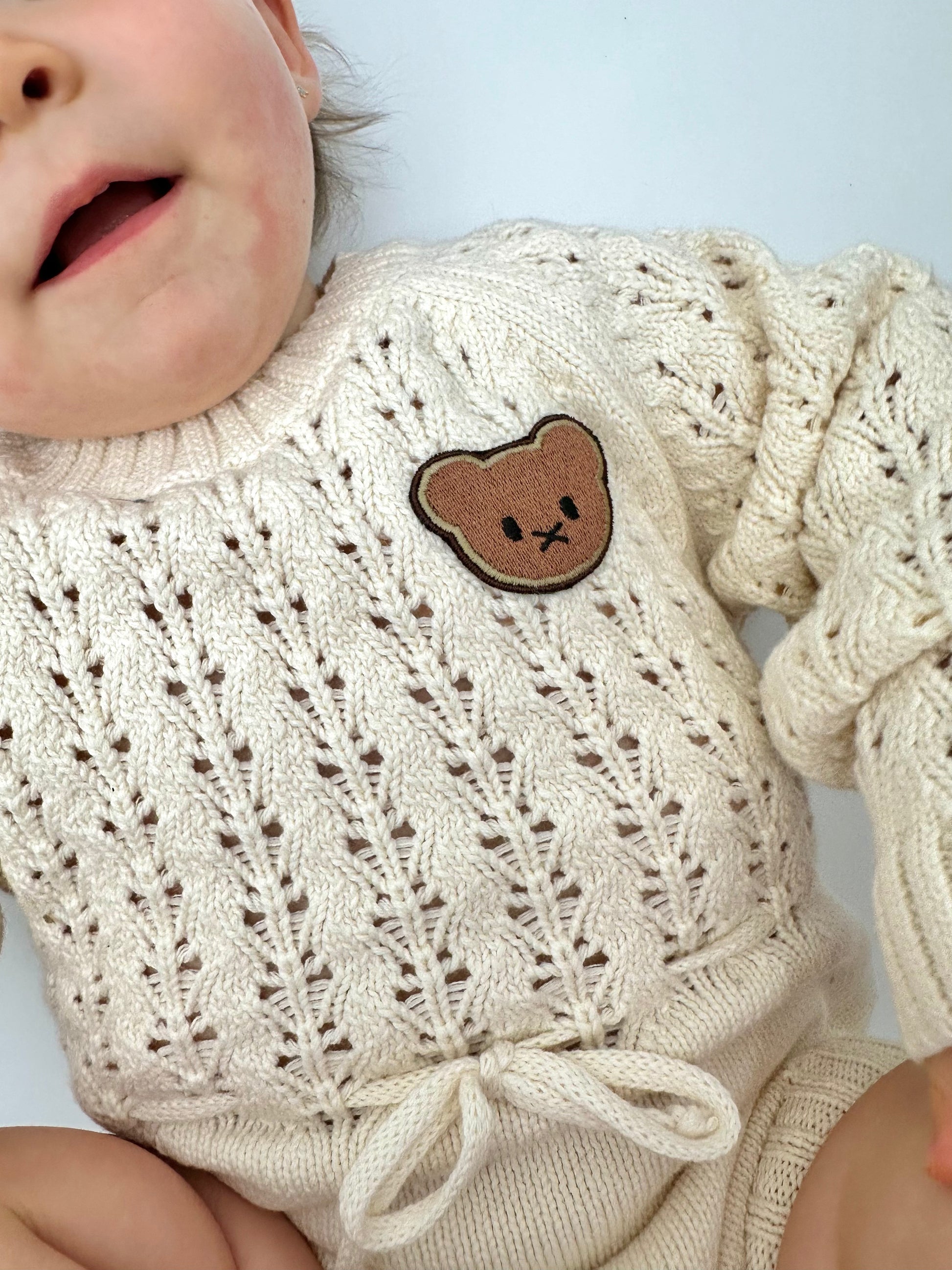 Body bébé coton tricot premium unisexe beige Louisa - Mini Giu Paris