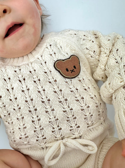 Body bébé coton tricot premium unisexe beige Louisa - Mini Giu Paris